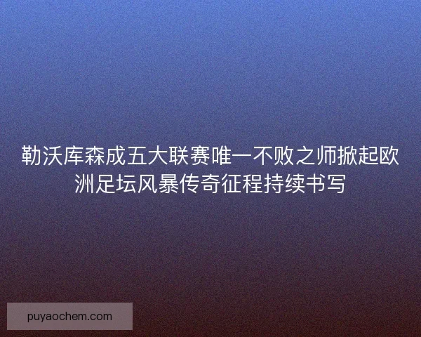 勒沃库森成五大联赛唯一不败之师掀起欧洲足坛风暴传奇征程持续书写